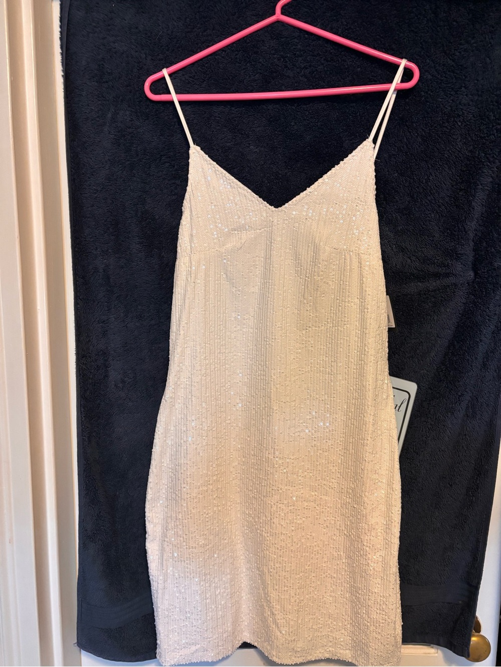 MARINA Ivory Sequin Mini Dress